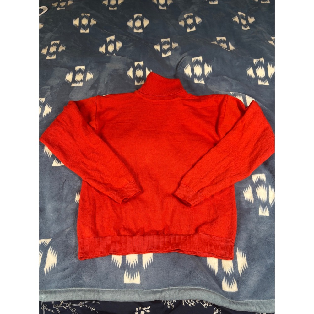 Ann Taylor Vintage 0renge  100% Wool Turtleneck Sweater Medium Made in Hong Kong